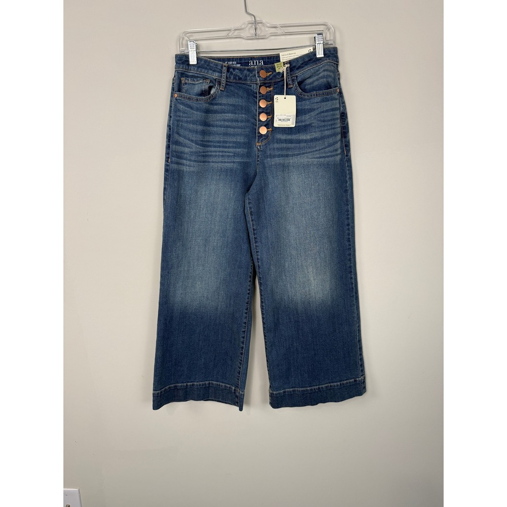 a.n.a NWTs $39 High-Rise Wide Leg Crop Jeans Womens 6 Boardwalk Blue